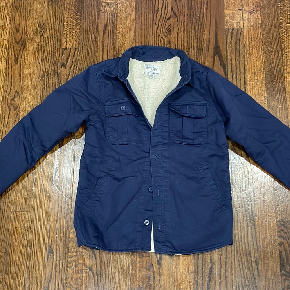Place boys navy blue fleece Sweater shirt size L